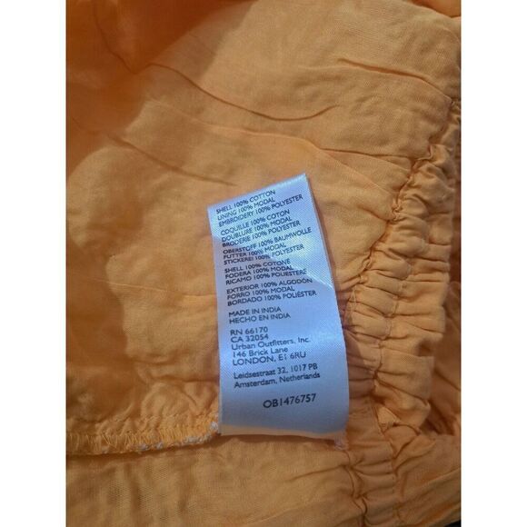 Anthropologie Pilcro Womens Xl Smocked Cami Orange Cropped Shirt Top - Picture 7 of 7